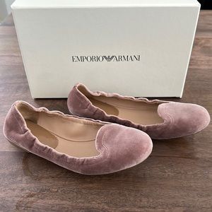 Emporio Armani, flats, ballets, pink, suede, size: US 9, eur 39, with box